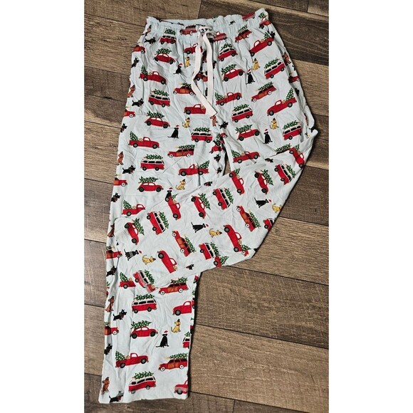 Lazy One Christmas Holiday Dogs Trees Cars Unisex PJ Pants Size Small - Picture 6 of 12